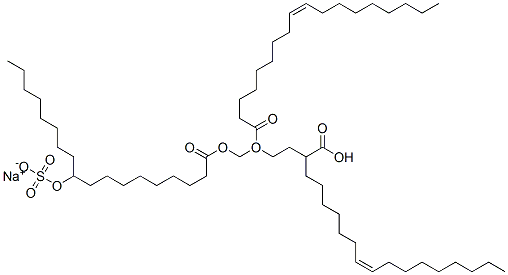 sodium 1-[[[1-oxo-10-(sulphonatooxy)octadecyl]oxy]methyl]-1,2-ethanediyl dioleate CAS#: 67815-90-1
