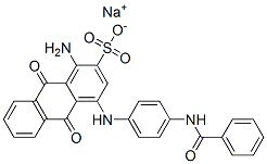 sodium 1-amino-4-[[4-(benzoylamino)phenyl]amino]-9,10-dihydro-9,10-dioxoanthracene-2-sulphonate CAS#: 70571-79-8