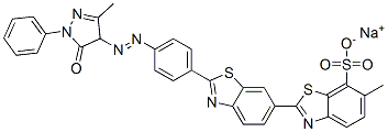 sodium 2'-[4-[(4,5-dihydro-3-methyl-5-oxo-1-phenyl-1H-pyrazol-4-yl)azo]phenyl]-6-methyl[2,6'-bibenzothiazole]-7-sulphonate CAS#: 6359-80-4