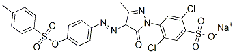 sodium 2,5-dichloro-4-[4,5-dihydro-3-methyl-4-[[4-[(p-tolylsulphonyl)oxy]phenyl]azo]-5-oxo-1H-pyrazol-1-yl]benzenesulphonate CAS#: 67923-65-3