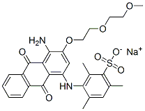 sodium 3-[[4-amino-9,10-dihydro-3-[2-(2-methoxyethoxy)ethoxy]-9,10-dioxo-1-anthryl]amino]-2,4,6-trimethylbenzenesulphonate CAS#: 70179-77-0