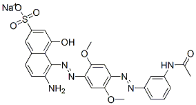 sodium 5-[[4-[(3-acetamidophenyl)azo]-2,5-dimethoxyphenyl]azo]-6-amino-4-hydroxynaphthalene-2-sulphonate CAS#: 66236-90-6