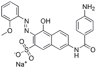 sodium 7-[(4-aminobenzoyl)amino]-4-hydroxy-3-[(2-methoxyphenyl)azo]naphthalene-2-sulphonate CAS#: 6470-23-1