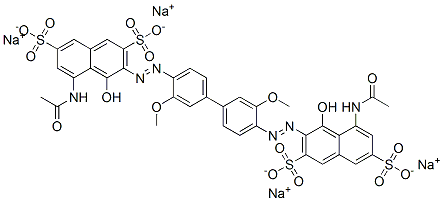 tetrasodium 3,3'-[(3,3'-dimethoxy[1,1'-biphenyl]-4,4'-diyl)bis(azo)]bis[5-(acetylamino)-4-hydroxynaphthalene-2,7-disulphonate] CAS#: 67906-44-9