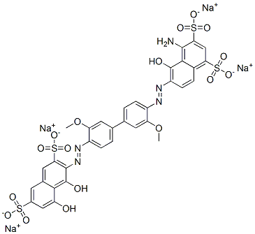 tetrasodium 4-amino-6-[[4'-[(1,8-dihydroxy-3,6-disulphonato-2-naphthyl)azo]-3,3'-dimethoxy[1,1'-biphenyl]-4-yl]azo]-5-hydroxynaphthalene-1,3-disulphonate CAS#: 68084-23-1