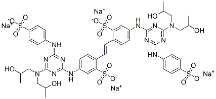 tetrasodium 4,4'-bis[[4-[bis(2-hydroxypropyl)amino]-6-[(4-sulphonatophenyl)amino]-1,3,5-triazin-2-yl]amino]-stilbene-2,2'-disulphonate CAS#: 67786-25-8