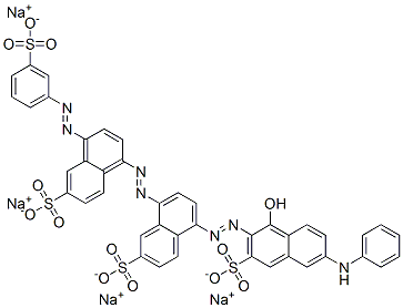 tetrasodium 5-[[1-hydroxy-6-(phenylamino)-3-sulphonato-2-naphthyl]azo]-8-[[6-sulphonato-4-[(3-sulphonatophenyl)azo]naphthyl]azo]naphthalene-2-sulphonate CAS#: 6428-60-0