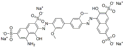 tetrasodium 5-amino-4-hydroxy-3-[[4'-[(2-hydroxy-3,6-disulphonato-1-naphthyl)azo]-3,3'-dimethoxy[1,1'-biphenyl]-4-yl]azo]naphthalene-2,7-disulphonate CAS#: 68084-09-3