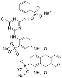 trisodium 1-amino-4-[[4-[[4-chloro-6-[(2-sulphonatophenyl)amino]-1,3,5-triazin-2-yl]amino]-3-sulphonatophenyl]amino]-9,10-dihydro-9,10-dioxoanthracene-2-sulphonate CAS#: 70161-13-6