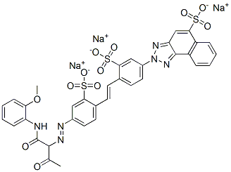 trisodium 2-[4-[2-[4-[[1-[[(2-methoxyphenyl)amino]carbonyl]-2-oxopropyl]azo]-2-sulphonatophenyl]vinyl]-3-sulphonatophenyl]-2H-naphtho[1,2-d]triazole-5-sulphonate CAS#: 63543-86-2