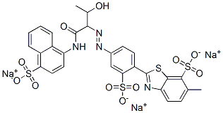 trisodium 2-[4-[[2-hydroxy-1-[[(4-sulphonato-1-naphthyl)amino]carbonyl]propyl]azo]sulphonatophenyl]-6-methylbenzothiazole-7-sulphonate CAS#: 68966-85-8