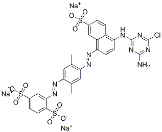 trisodium 2-[[4-[[4-[(4-amino-6-chloro-1,3,5-triazin-2-yl)amino]-7-sulphonato-1-naphthyl]azo]-2,5-dimethylphenyl]azo]benzene-1,4-disulphonate CAS#: 68806-24-6