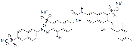 trisodium 3-[(2,4-dimethylphenyl)azo]-4-hydroxy-7-[[[[5-hydroxy-7-sulphonato-6-[(6-sulphonato-2-naphthyl)azo]-2-naphthyl]amino]carbonyl]amino]naphthalene-2-sulphonate CAS#: 67923-64-2