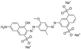 trisodium 3-[[4-[(6-amino-1-hydroxy-3-sulphonato-2-naphthyl)azo]-5-methoxy-o-tolyl]azo]naphthalene-1,5-disulphonate CAS#: 64346-35-6