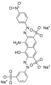 trisodium 4-amino-5-hydroxy-3-[(4-nitrophenyl)azo]-6-[(3-sulphonatophenyl)azo]naphthalene-2,7-disulphonate CAS#: 67786-07-6