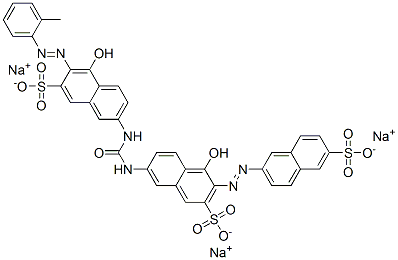 trisodium 4-hydroxy-7-[[[[5-hydroxy-7-sulfonato-6-[(o-tolyl)azo]-2-naphthyl]amino]carbonyl]amino]-3-[(6-sulphonato-2-naphthyl)azo]naphthalene-2-sulphonate CAS#: 6460-01-1