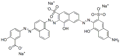 trisodium 5-[[4-[[7-[(6-amino-1-hydroxy-3-sulphonato-2-naphthyl)azo]-1-hydroxy-3-sulphonato-2-naphthyl]azo]-1-naphthyl]azo]salicylate CAS#: 6473-15-0