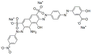 trisodium 5-[[4-[[8-amino-1-hydroxy-7-[(4-nitrophenyl)azo]-3,6-disulphonato-2-naphthyl]azo]phenyl]azo]salicylate CAS#: 67990-22-1