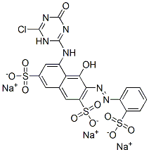 trisodium 5-[(6-chloro-1,4-dihydro-4-oxo-1,3,5-triazin-2-yl)amino]-4-hydroxy-3-[(2-sulphonatophenyl)azo]naphthalene-2,7-disulphonate CAS#: 69511-01-9