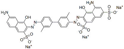 trisodium 5-amino-3-[[4'-[(7-amino-1-hydroxy-3-sulphonato-2-naphthyl)azo]-3,3'-dimethyl[1,1'-biphenyl]-4-yl]azo]-4-hydroxynaphthalene-2,7-disulphonate CAS#: 66214-51-5