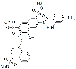 trisodium 6-[(2,4-diaminophenyl)azo]-4-hydroxy-3-[(4-sulphonato-1-naphthyl)azo]naphthalene-2,7-disulphonate CAS#: 69178-38-7