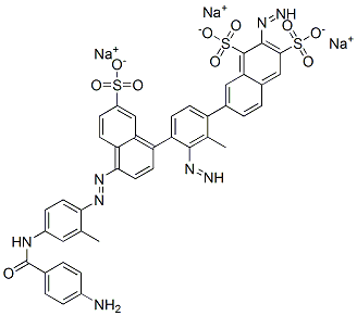 trisodium 7-[4-[4-[4-[(4-aminobenzoyl)amino]-2-methyl-phenyl]diazenyl- 7-sulfonato-naphthalen-1-yl]diazenyl-2-methyl-phenyl]diazenylnaphthale ne-1,3-disulfonate CAS#: 65000-30-8
