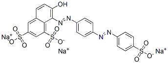 trisodium 7-hydroxy-8-[[4-[(4-sulphonatophenyl)azo]phenyl]azo]naphthalene-1,3-disulphonate CAS#: 7401-69-6