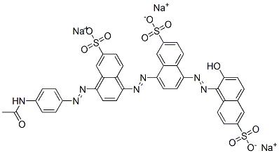 trisodium 8-[[4-[(4-acetamidophenyl)azo]-6-sulphonatonaphthyl]azo]-5-[(2-hydroxy-6-sulphonatonaphthyl)azo]naphthalene-2-sulphonate CAS#: 67906-48-3