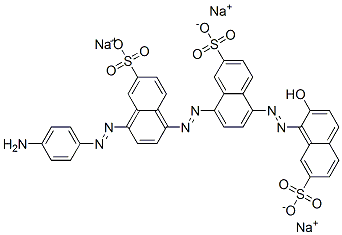 trisodium 8-[[4-[(4-aminophenyl)azo]-6-sulphonatonaphthyl]azo]-5-[(2-hydroxy-7-sulphonatonaphthyl)azo]naphthalene-2-sulphonate CAS#: 68227-44-1