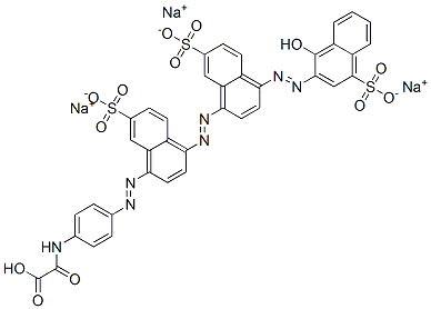 trisodium hydrogen [[4-[[4-[[4-[(1-hydroxy-4-sulphonato-2-naphthyl)azo]-7-sulphonato-1-naphthyl]azo]-7-sulphonato-1-naphthyl]azo]phenyl]amino]oxoacetate CAS#: 68400-56-6