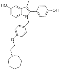 1-[[4-[2-(azepan-1-yl)ethoxy]phenyl]methyl]-2-(4-hydroxyphenyl)-3-methyl-indol-5-ol CAS#: 198481-32-2