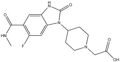 1-Piperidineacetic acid, 4-[6-fluoro-2,3-dihydro-5-[(methylamino)carbonyl]-2-oxo-1H-benzimidazol-1-yl]- CAS#: 1037834-68-6