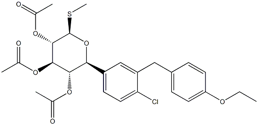 β-L-Xylopyranoside, Methyl 5-C-[4-chloro-3-[(4-ethoxyphenyl)Methyl]phenyl]-1-thio-, 2,3,4-triacetate,(5S)- CAS#: 1018899-03-0