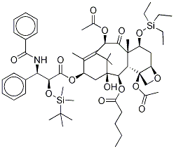 (αR,βS)-β-(BenzoylaMino)-α-tert-butyl(diMethyl)silyloxy-benzenepropanoic Acid (2aR,4S,4aS,6R,9S,11S,12S,12aR,12bS)-6,12b-Bis(acetyloxy)-2a,3,4,4a,5,6,9,10,11,12,12a,12b-dodecahydro-4-triethylsilyloxy-11-hydroxy-4a,8,13,13-tetraMethyl-5-oxo-12-[(1-oxopentyl)oxy]-7,11-Methano-1H-cyclodeca[3,4]benz[1,2-b]oxet-9-yl ester CAS#: 1055033-93-6