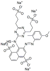 1,5-Naphthalenedisulfonic acid, 3-4-4,6-bis(3-sulfopropyl)thio-1,3,5-triazin-2-ylamino-5-methoxy-2-methylphenylazo-, tetrasodium salt CAS#: 187674-70-0