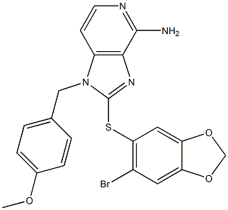 1H-IMidazo[4,5-c]pyridin-4-aMine, 2-[(6-broMo-1,3-benzodioxol-5-yl)thio]-1-[(4-Methoxyphenyl)Methyl] CAS#: 1012059-54-9