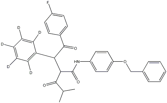 2-[2-(4-Fluorophenyl)-2-oxo-1-phenyl-D5-ethyl]-4-methyl-3-oxo-pentanoic Acid, (4-Benzyloxy-phenyl)-amide CAS#: 1020719-44-1