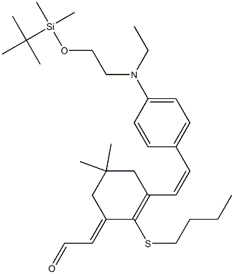 2-[2-(butylthio)-3-[(1E)-2-[4-[[2-[[(1,1-diMethylethyl) diMethylsiyl]oxy]ethylaMino]phenyl]ethenyl]-5,5-diMethyl-2- cyclohexen-1-yliden]-,(2E)-acetaldehyde CAS#: 1048688-77-2