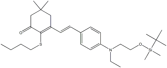2-(butylthio)-3-[(1E)-2-[4-[[2-[[(1,1-diMethylethyl) diMethylsiyl]oxy]ethylaMino]phenyl]ethenyl]-5,5-diMethyl-2-cyclohexen-1- one CAS#: 1048688-74-9