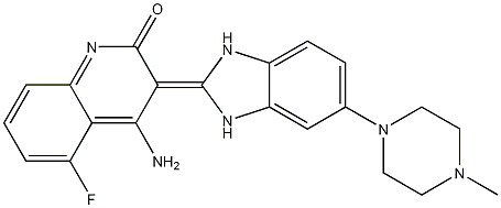 2(3H)-Quinolinone, 4-amino-3-[1,3-dihydro-5-(4-methyl-1-piperazinyl)-2H-benzimidazol-2-ylidene]-5-fluoro-, (3E)- CAS#: 1027263-12-2