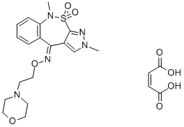 2H-Pyrazolo(3,4-c)(2,1)benzothiazepin-4(9H)-one, 2,9-dimethyl-, O-(2-( 4-morpholinyl)ethyl)oxime, 10,10-dioxide, (Z)-2-butenedioate (1:1) CAS#: 181145-52-8