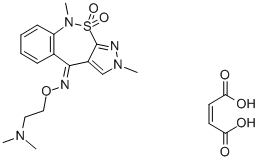 2H-Pyrazolo(3,4-c)(2,1)benzothiazepin-4(9H)-one, 9-dimethyl-, O-(2-(di methylamino)ethyl)oxime,10,10-dioxide, (Z)-2-butenedioate (1:1) CAS#: 181145-46-0