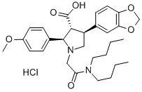 (2R,3R,4S)-4-(1,3-Benzodioxol-5-yl)-1-[2-(dibutylamino)-2-oxoethyl]-2-(4-methoxyphenyl)pyrrolidine-3-carboxylic acid hydrochloride CAS#: 195733-43-8