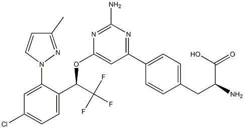 (2S)-2-aMino-3-[4-[2-aMino-6-[(1R)-1-[4-chloro-2-(3-Methylpyrazol-1-yl)phenyl]-2,2,2-trifluoroethoxy]pyriMidin-4-yl]phenyl]propanoic acid,    Telotristat CAS#: 1033805-28-5