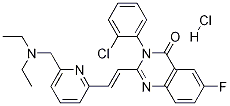 3-(2-Chlorophenyl)-2-[2-[6-[(diethylamino)methyl]-2-pyridinyl]ethenyl]-6-fluoro-4(3H)-quinazolinonehydrochloride CAS#: 199655-36-2