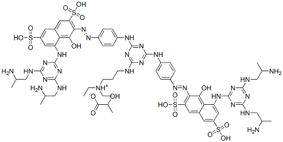 3-(2,4-bis(4-((5-(4,6-bis(2-aminopropylamino)-1,3,5-triazin-2-ylamino)-4-hydroxy-2,7-disulfonaphthalen-3-yl)azo)phenylamino)-1,3,5-triazin-6-ylamino)propyldiethylammonium lactate CAS#: 178452-66-9