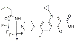 3-Quinolinecarboxylic acid, 1-cyclopropyl-6-fluoro-1,4-dihydro-4-oxo-7-[4-[2,2,2-trifluoro-1-[(3-Methyl-1-oxobutyl)aMino]-1-(trifluoroMethyl)ethyl]-1-piperazinyl]- CAS#: 196401-21-5