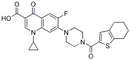 3-Quinolinecarboxylic acid, 1-cyclopropyl-6-fluoro-1,4-dihydro-4-oxo-7-[4-[(4,5,6,7-tetrahydrobenzo[b]thien-2-yl)carbonyl]-1-piperazinyl]- CAS#: 1054130-15-2