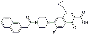 3-Quinolinecarboxylic acid, 1-cyclopropyl-6-fluoro-1,4-dihydro-7-[4-[2-(2-naphthalenyl)acetyl]-1-piperazinyl]-4-oxo- CAS#: 1053952-34-3