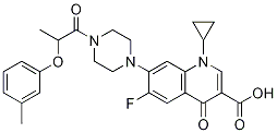 3-Quinolinecarboxylic acid, 1-cyclopropyl-6-fluoro-1,4-dihydro-7-[4-[2-(3-Methylphenoxy)-1-oxopropyl]-1-piperazinyl]-4-oxo- CAS#: 1054011-08-3